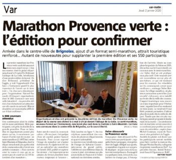 article var matin janvier 2020 marathon var provence verte
