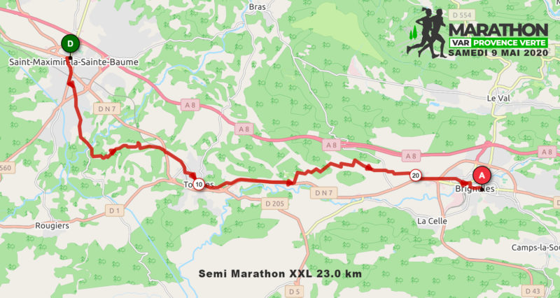 Pracours-semi marathon var provence verte 2020 by web4run