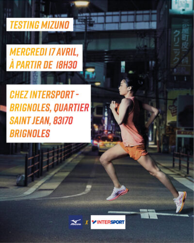MarathonVarProvenceVerte Testing Mizun chez notre partenaire Instersport brignoles le 17 avril 2024